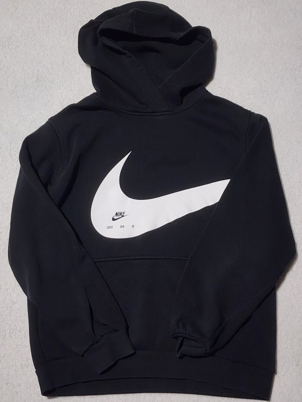 Nike Black Crewneck Hoodie with White Swoosh